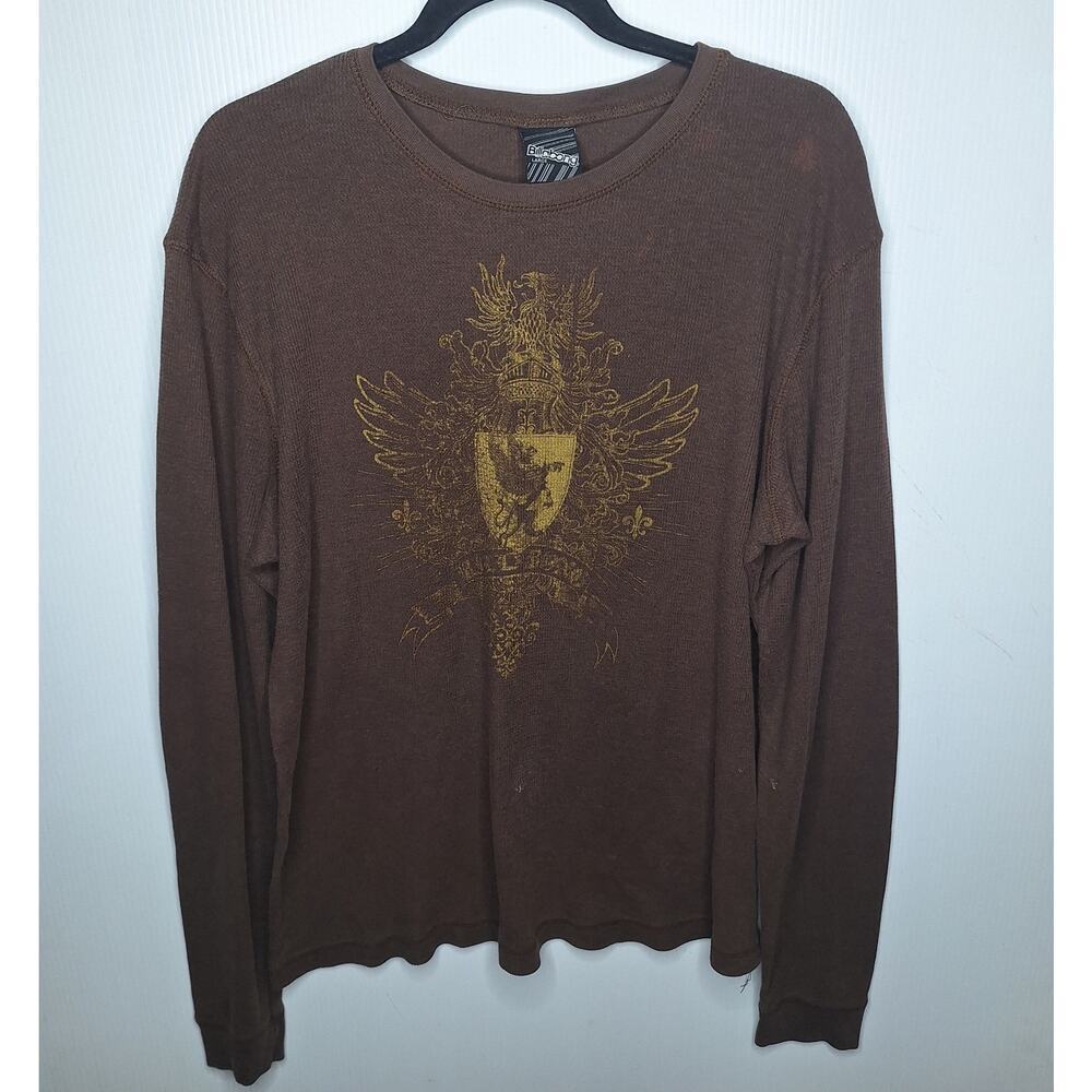 Vintage Y2K Billabong Thermal Shirt Men Large Skater Logo Surf Waffle Grunge